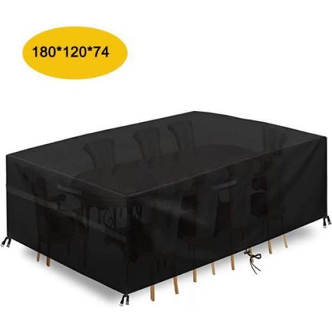 Housse Salon de Jardin, 420D Oxford Tissu Housse Table de Jardin Protection pour Tous Les Temps,Noir,18012074 (1/3)