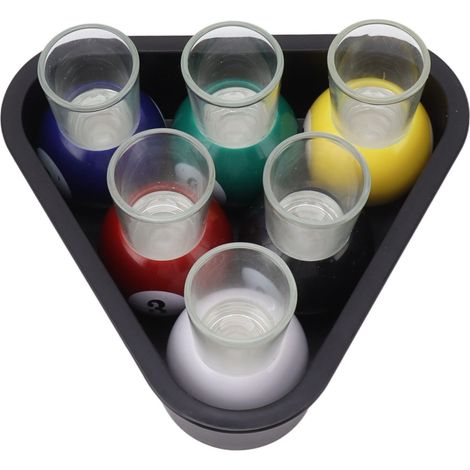 Lot de 6 verres à shot boules de billard multicolores, ensemble de verres à liqueur pour soirées au bar. (1/5)
