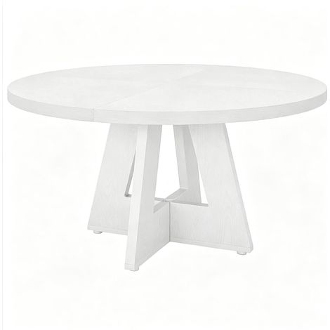 Mesa de comedor redonda blanca de madera 120 cm para 4 personas (1/5)