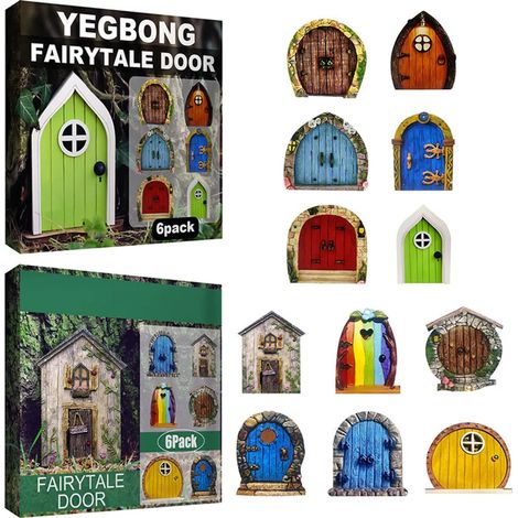 Lot de douze portes de fées en bois pour jardin et décoration de chambre elfes pour univers féerique