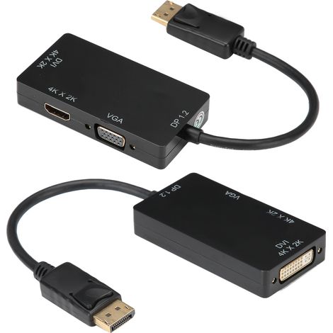 Adaptateur DisplayPort vers HDMI VGA DVI - Convertisseur Vidéo Universel Haute Résolution