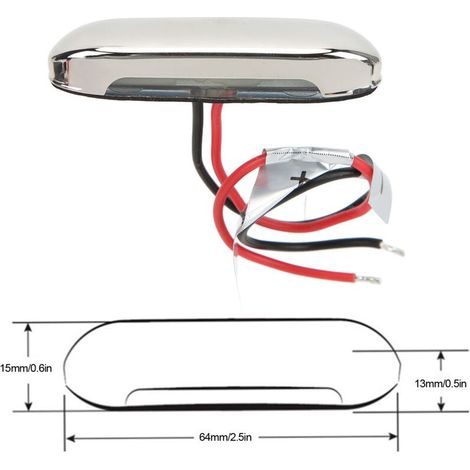 Lumière d'escalier LED IP66 pour bateau - Plinthe d'ambiance 12V blanc chaud - Plaque inox 316 - Montage vissé (1/5)