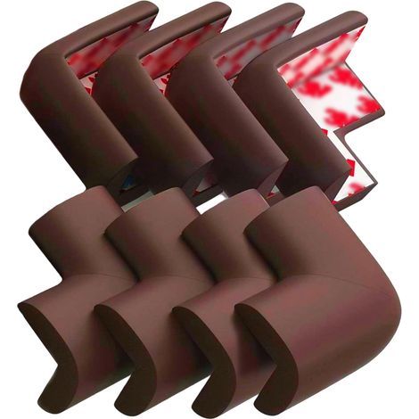 8Protections individuelles pour coins et bords de meubles, patins en mousse de caoutchouc - marron (1/5)