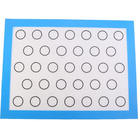 Moule de cuisson en silicone antiadhésif pour four, tapis de pâtisserie macaron gâteau biscuits, planche de cuisine (Bleu)