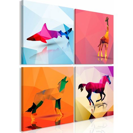 Tableau animaux géométriques - 60 x 60 cm (1/4)