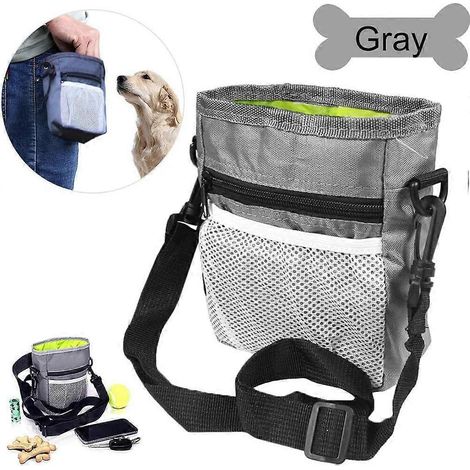 Hundeleckerlitasche, Hundetrainingstasche, tragbare Gürteltasche mit verstellbarem Schultergurt und Hundekotbeutelspender, zum Transportieren von Spielzeug und Leckerlis