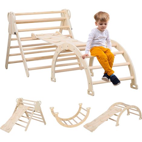 Randaco kletterdreieck Kletterleiter Rutsche 3 in 1 Kletterdreieck Set