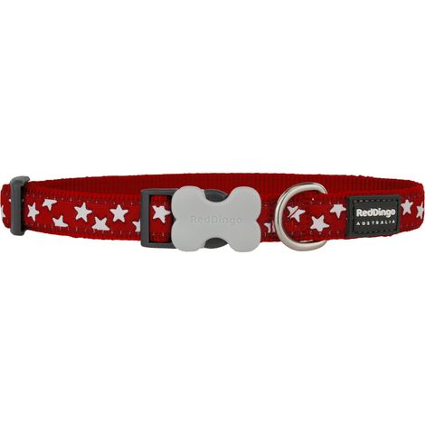 Collier chien Red Dingo Fantaisie rouge motifs étoiles Taille : T1