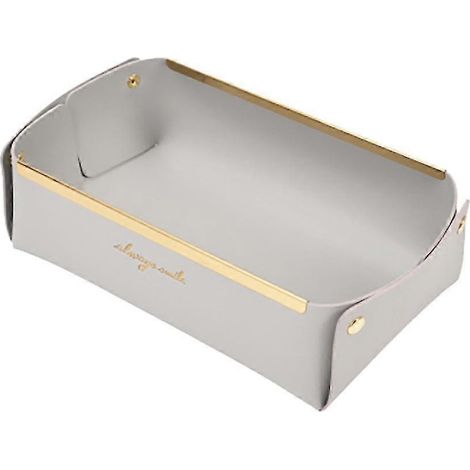 Rechteckige Leder-Aufbewahrungsbox für den Schreibtisch, Schlüssel, Schmuck, Kosmetik, Leder-Aufbewahrungstablett, Veranda, Kleinigkeiten (1/5)