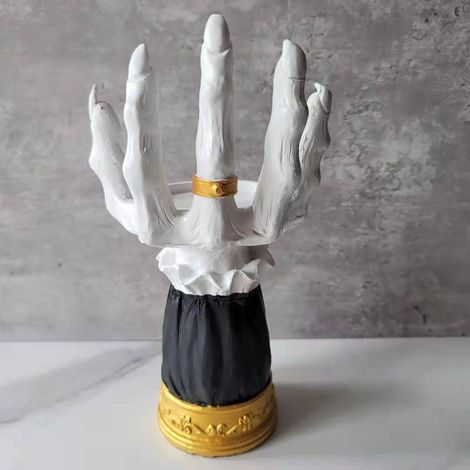 Bougeoir d'Halloween en résine en forme de main de sorcière, décoration de bureau (1/5)