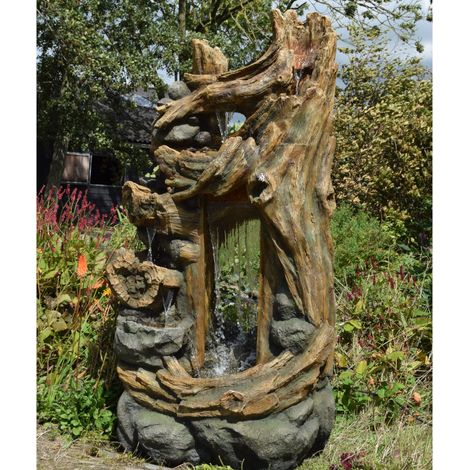 Ubbink – Fontaine de jardin Kalloni en polyrésine – Cascade lumineuse avec éclairage LED – Débit 6100 l/h – Dimensions 104 x 65 x 207 cm