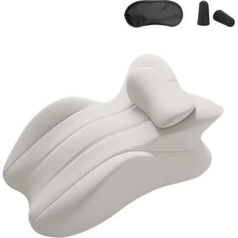 Ergonomisches Memory-Schaum-Kissen mit Schlafmasken und Ohrstöpseln, Lesekissen für bequemes Sitzen, Eckkissen für Paare mit abnehmbarem Bezug (Grau) (1/5)