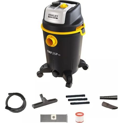 aspiratore solidi liquidi elettrico stanley fatmax "sxfvc25ptd-e" 1400w 25 lt 33l/s (1/2)