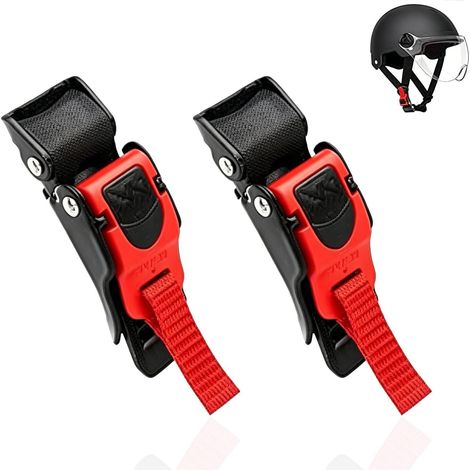 Porte Casque Moto 2 Pièces Attache Casque Moto Boucles à Dégagement Rapide pour Casques de Motos pour Jugulaires Casques Motos Vélo (1/4)