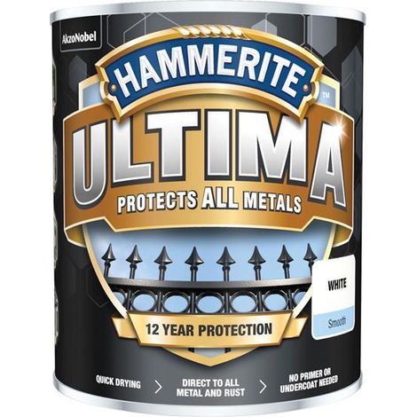 Hammerite 5362531 Ultima Metal Paint Smooth White 750ml HMMUMSWH750 (1/3)