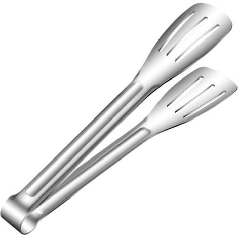 Pinzas de cocina, Pinzas para servir, Pinzas para barbacoa, Acero inoxidable 304, Plateado, 23,3 cm, Pinzas para carne, Pinzas para ensalada (1/5)