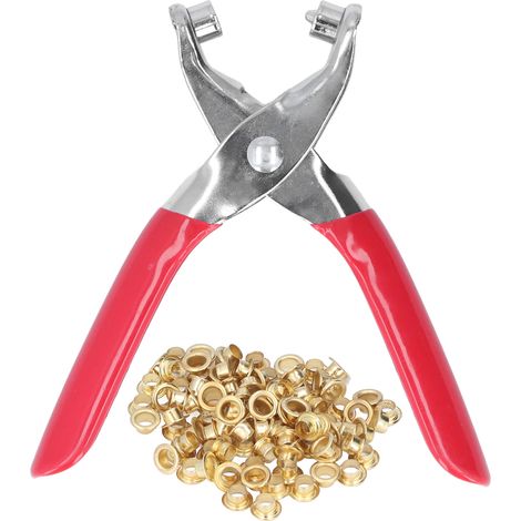 Grommet Hole Pliers Set Multipurpose Metal Eyelet Rivet Punch Pliers with 100 Pcs 4mm Button (1/5)