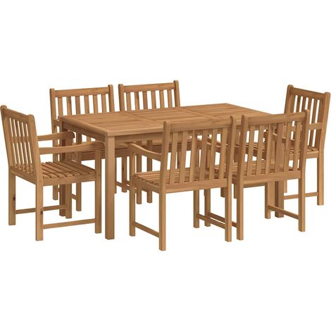 Maison Exclusive - Conjunto de comedor de jardín de 7 piezas, 150 (1/5)