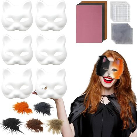 Masques faciaux de chat pour projets de bricolage Masque (1/5)