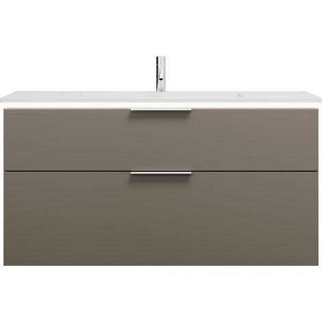 burgbad Eqio lavabo mineral de fundición con mueble bajo para