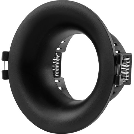 ARO FIJO GU10 REDONDO NEGRO ANTIREFLEJO