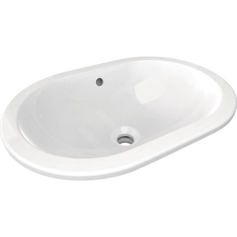 Ideal Standard – Lavabo à encaster 1 bac 55x18x38 cm avec trop-plein – Kit de fixation inclus – E504801 (1/5)