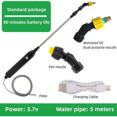 (Normal 5M) Arroseur électrique automatique, pistolet d'arrosage automatique avec tuyau d'arrosage de 3/5/8 m, brumisateur pour plantes de jardin, irrigation (1/5)