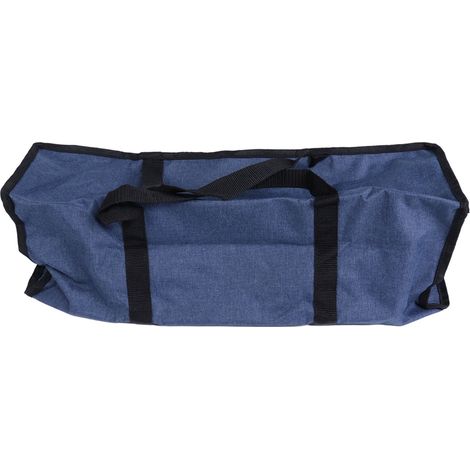 Sac de rangement en PVC, organisateur, sac fourre-tout zippé anti-poussière avec poignées, pour la maison et les voyages, bleu foncé (1/5)