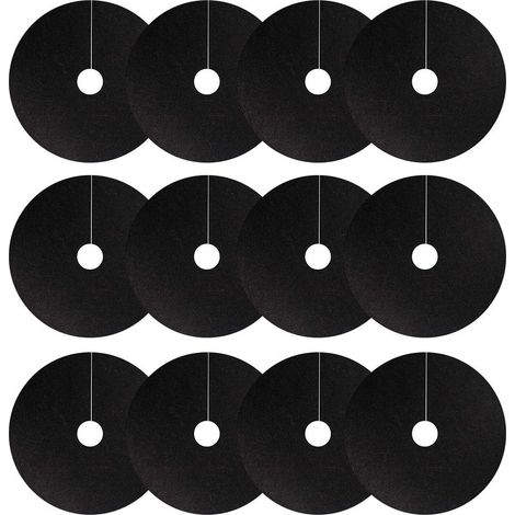 (12 pièces de 52 cm Trou intérieur 6 cm)Lot de 12 Anneaux paillage en Non-tissé - Anti-Mauvaises Herbes biodégradables - Tapis barrière Anti-Mauvaises Herbes réutilisables pour Lutter Contre (1/5)