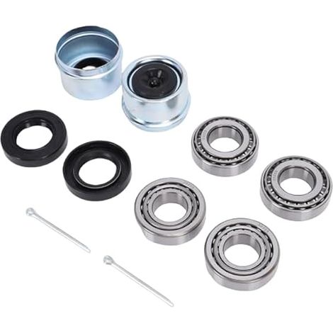 Bnineteenteam Kit de Roulements de Moyeu de Roue de Remorque, Roulements 30205 avec Joints TC, Couvercles Anti-poussière et Broches Fendues pour Essieux de Remorque Légers 25 Mm (1/5)