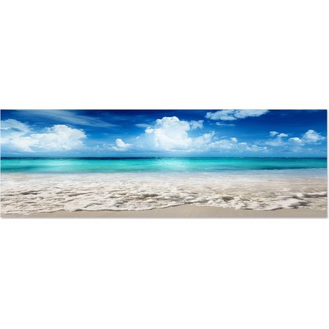 Lupia - Quadro moderno Canvas World SEA SUMMER 30x90 cm, Stampa su Tela Telaio in Fibra di Legno, Stampa Stile naturalistico mare, Decorazione Cucina Sala da Pranzo bar hotel ristorante pizzeria (1/4)