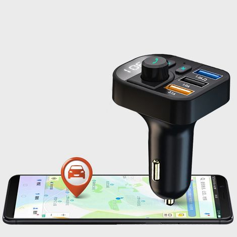 (Exklusiv in Mexiko erhältlich) (Kein Muster, nur Funktionsbeschreibung) Y-9 Auto-MP3-Player, Bluetooth-Empfänger, universelles USB-Ladegerät für Musik-USB-Sticks, 3-Port-USB-Zigarettenanzünder-Ladege (1/5)