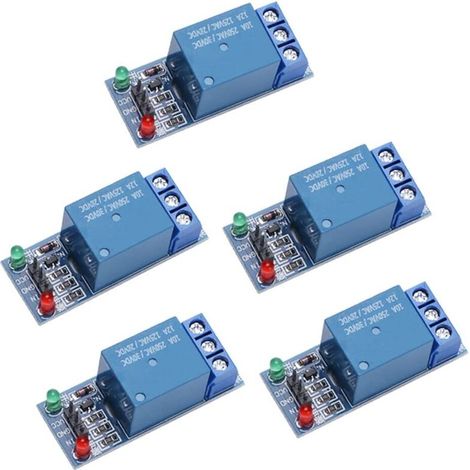 5Pcs KF301 5V 1-Channel Relay Module Shield Low Level Trigger for PIC AVR DSP ARM Compatible with Arduino and Raspberry Pi, with LED Indicator (1/5)