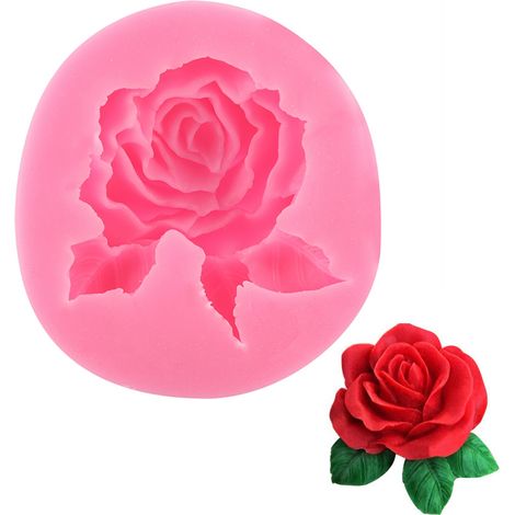 Rosenförmige Silikonformen für Kuchen, Fondant und Schokolade, Dekorationswerkzeug, Backzubehör (1/5)