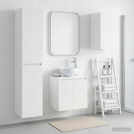 Set di mobili per il bagno 3 pz Bianco 33 x 34,5 x 160 cm vidaXL (1/5)