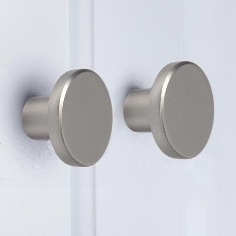 Goldenwarm Lot de 10 boutons de meuble ronds en nickel brossé vintage en aluminium pour commode, porte, cuisine, armoire