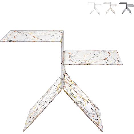 Tavolino da salotto di design in plexiglass trasparente Bangles - Trasparente Multicolor