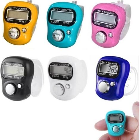 Mini contatore digitale per dita, contatore elettronico per mani con schermo LED a 6 colori (1/5)