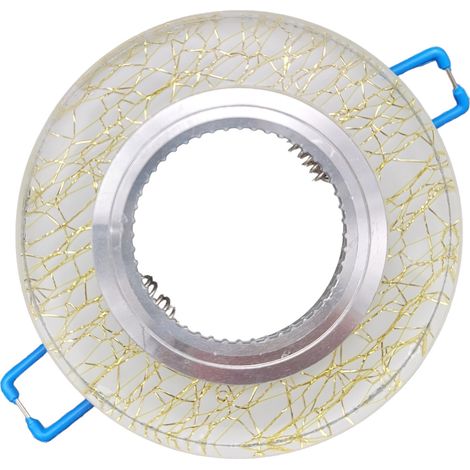 Portafaretto Tondo in Vetro Argento Oro Fisso da incasso cartongesso per lampadine GU10 MR16 Oro