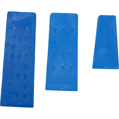 3 coins d'abattage d'arbres en plastique ABS pour tronçonneuses, pour couper et fendre le bois en toute sécurité et stabilité, 5,5, 8 et 10 pouces, bleus. (1/5)