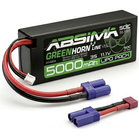 Absima Pack de batterie (LiPo) 11.1 V 5000 mAh Nombre de cellules: 3 hardcase EC5 (1/2)