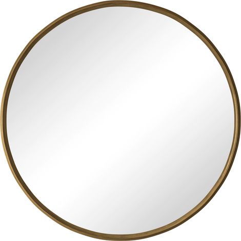 Miroir rond 80 cm bronze avec cadre métallique pour salle de bain et mur (1/5)