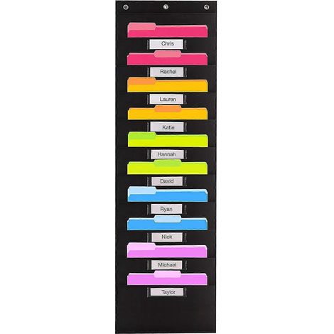 Tableau de rangement robuste à pochettes, classeur mural suspendu-10 Pockets