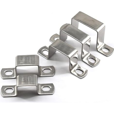 40 x 40 mm, support de tuyau carré en forme de U, supports de tube en acier inoxydable 304, vis autotaraudeuses en acier inoxydable