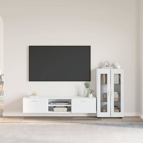 TV Cabinet Set FLORIN 3 pcs White Engineered Wood vidaXL