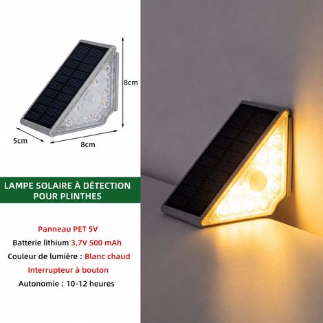 Balise solaire LED d'extérieur avec détecteur pour marches et allées réf 3900 300 g – Livraison gratuite