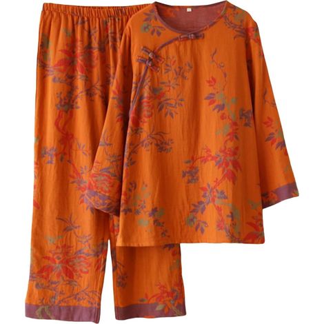 Completo pigiama da donna con fantasia/Abbigliamento da notte giapponese, abbigliamento per la casa, pigiama, abbigliamento femminile, pantaloni