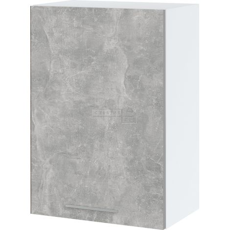 Meuble haut de cuisine Bellissi Beton Naturel 1 porte L 50 cm -  Porte avec poignée apparente  Grey