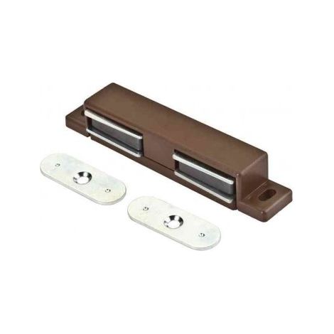 Chiusure magnetiche da applicare - per ante doppie - forza 12 kg. - marrone - 2 pz.