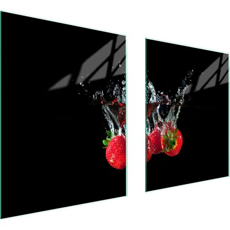 PLAQUE DE PROTECTION EN VERRE POUR POÊLE 85x52 FRAISES (1/5)